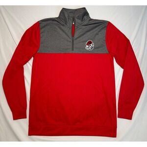 Georgia Bulldogs Quarter Zip Pullover Mens Medium Red Gray UGA NCAA Collegiate